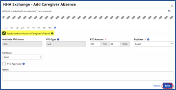 Apply PTO to Absence